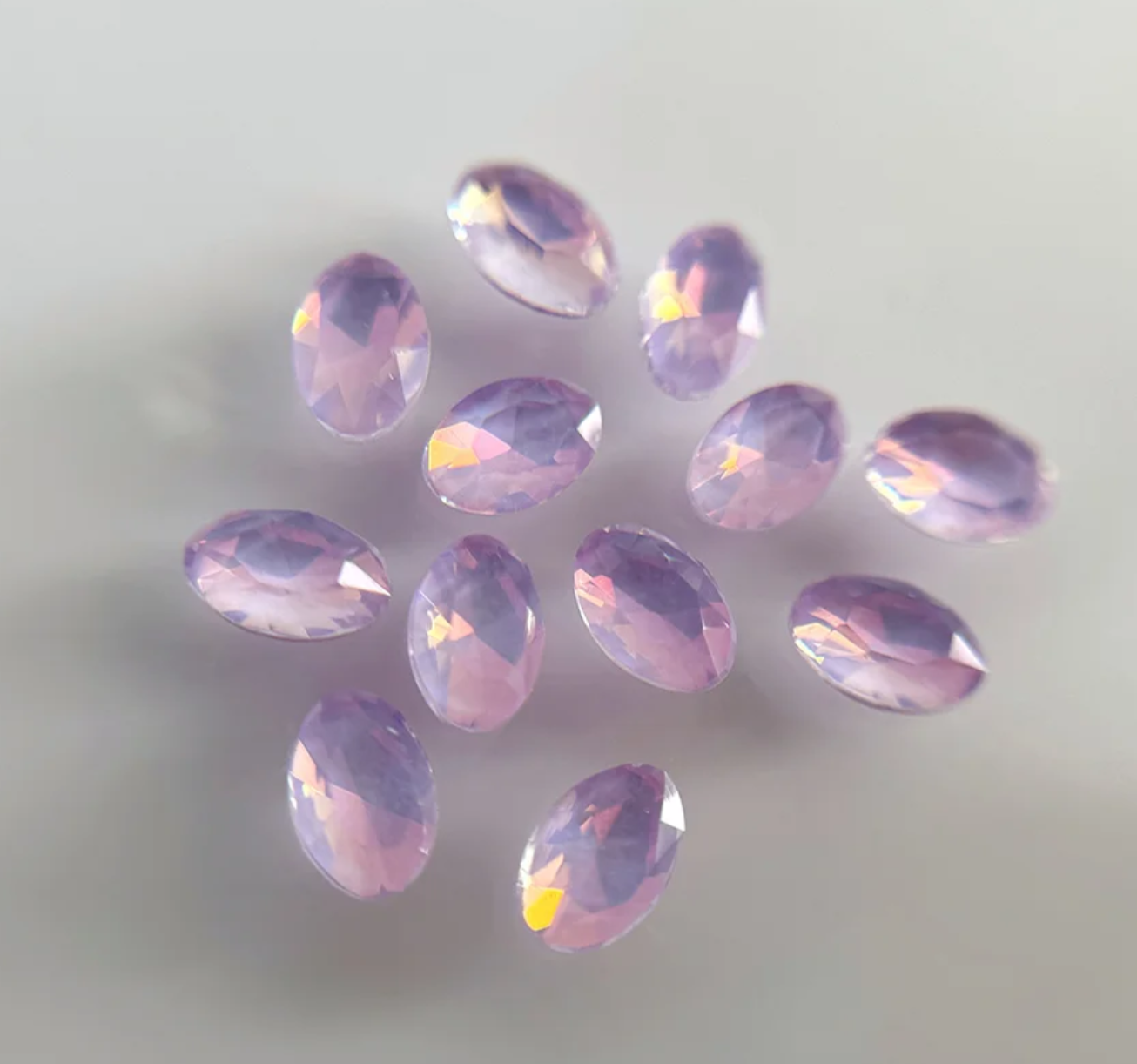 Diamants formes - Mauve pastel  - Ovale