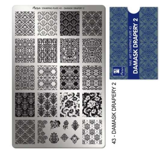 Plaque De Stamping - Damask Drapery 2