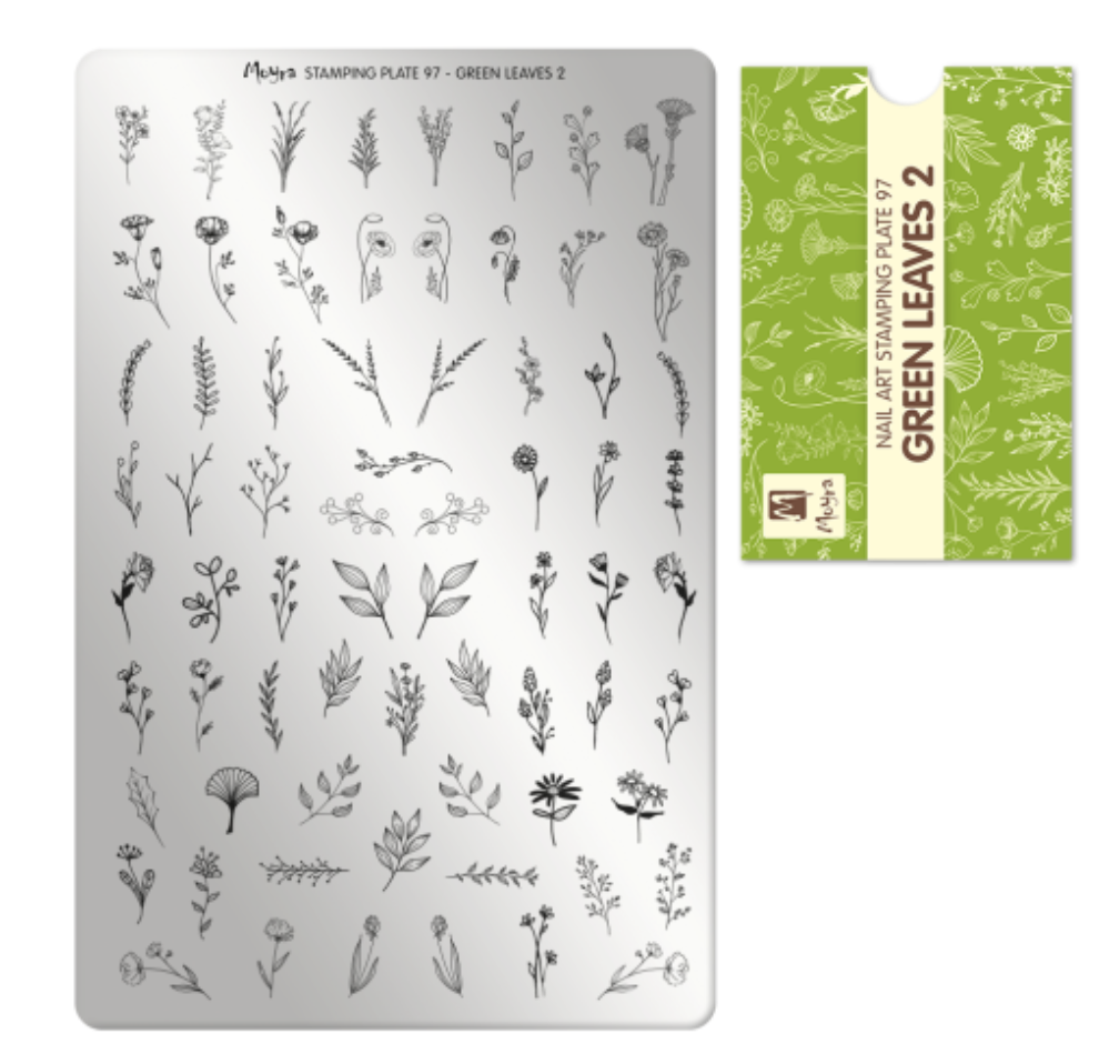 Plaque De Stamping - Green Leaves 2